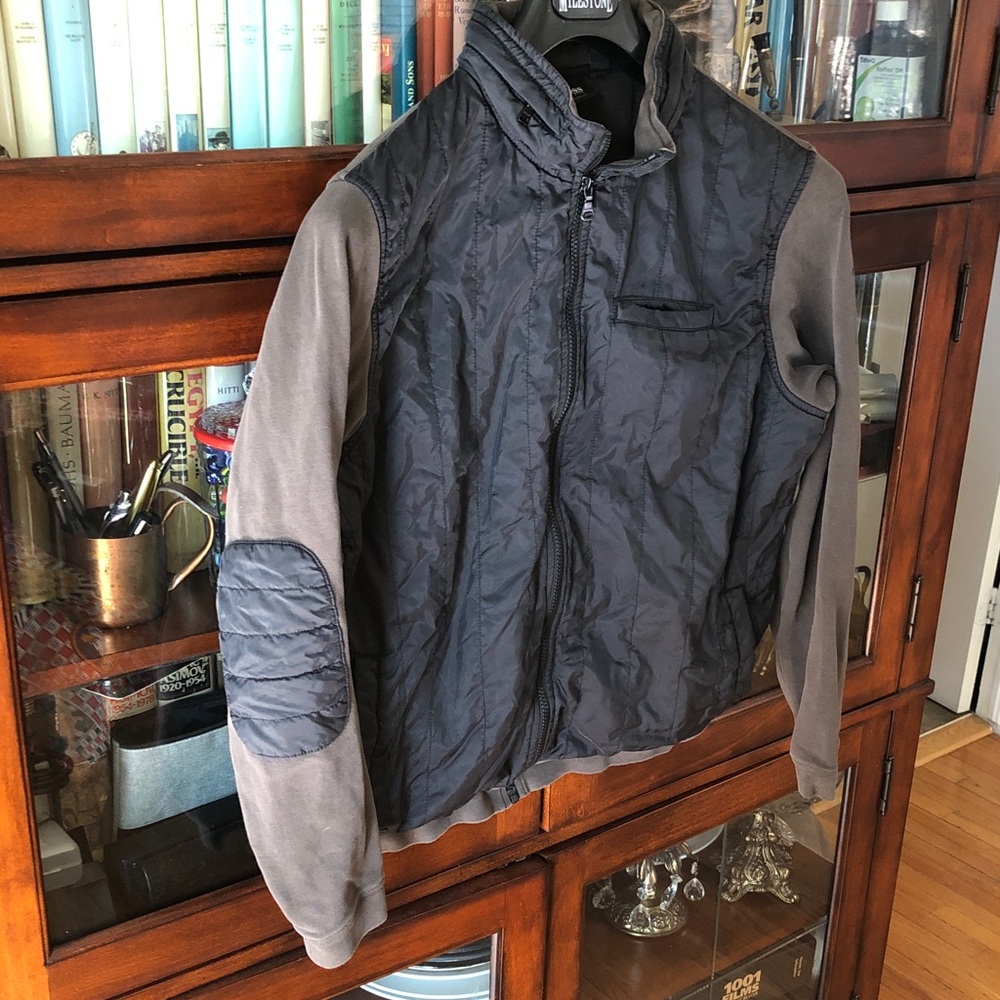 Boss Brown and black Quilted Jacket with Knit Collar
